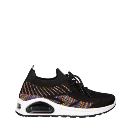 Pantofi sport dama negru cu alb din material textil Ikel