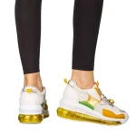 Pantofi sport dama galbeni din piele ecologica si material textil Tursa