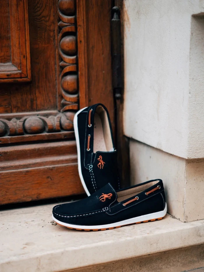 Mocasini barbati negri din piele ecologica Sambe