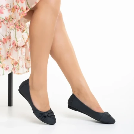 Balerini dama albastri din piele ecologica Lerina