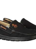 Mocasini barbati negri din piele ecologica Tope