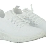 Pantofi sport barbati albi din material textil Brock