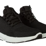 Pantofi sport barbati negri cu alb din material textil Torro