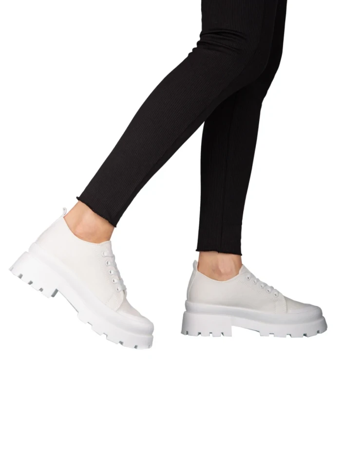 Pantofi sport dama albi din material textil Genie