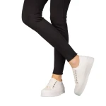 Tenisi dama albi din material textil Tranta