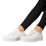 Tenisi dama albi din material textil Tranta