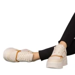 Pantofi sport dama bej din piele ecologica Medar