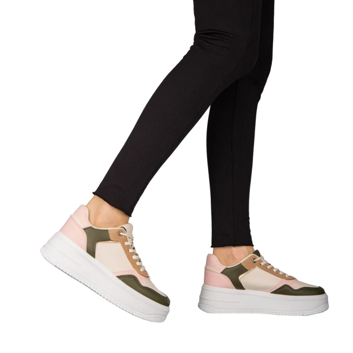 Pantofi sport dama verzi din piele ecologica Medar