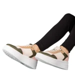 Pantofi sport dama verzi din piele ecologica Medar