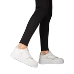 Pantofi sport dama albi din piele ecologica Medar
