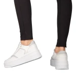 Pantofi sport dama albi din piele ecologica Medar