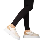 Pantofi sport dama bej din piele ecologica Orozo
