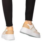 Pantofi sport dama bej din piele ecologica Orozo