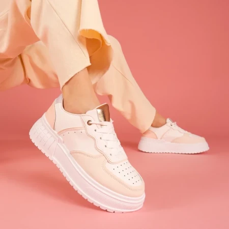 Pantofi sport dama roz din piele ecologica Orozo