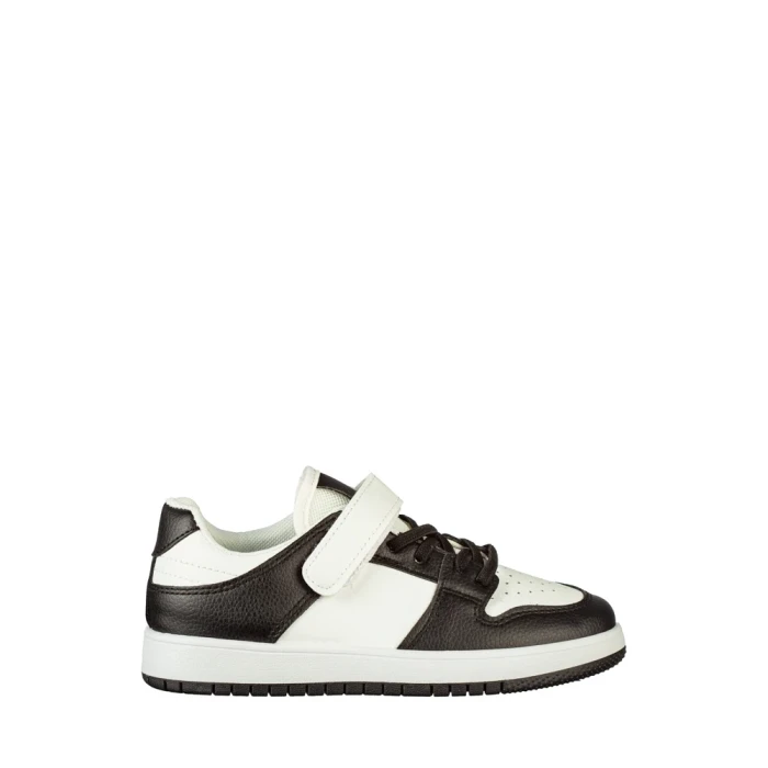 Pantofi sport copii negri din piele ecologica Alford