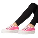 Tenisi dama roz din material textil Tranta