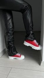 Tenisi dama rosii din material textil Roses