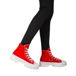 Tenisi dama rosii din material textil Roses