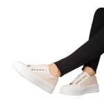 Tenisi dama bej din material textil Tranta