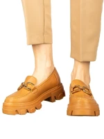 Mocasini dama camel din piele ecologica Mantiq