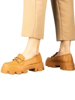 Mocasini dama camel din piele ecologica Mantiq