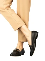 Mocasini dama negri din piele ecologica Dineb