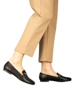 Mocasini dama negri din piele ecologica Dineb