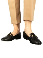 Mocasini dama negri din piele ecologica Dineb