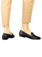 Mocasini dama negri din piele ecologica Dineb