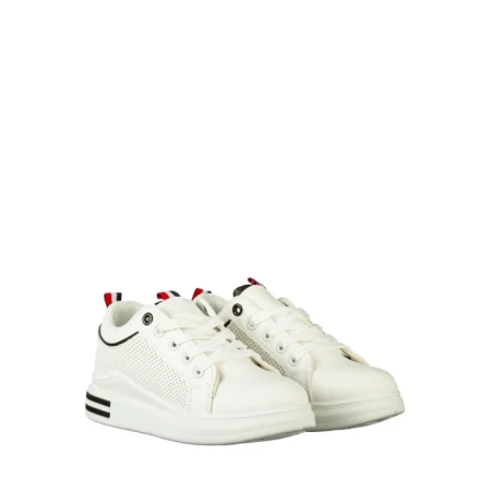 Pantofi sport copii albi din piele ecologica Floren