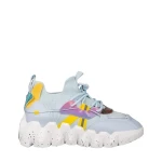 Pantofi sport dama albastri din piele ecologica si material textil Gingero