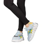 Pantofi sport dama albastri din piele ecologica si material textil Gingero
