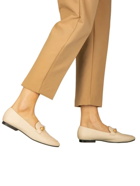 Mocasini dama bej din piele ecologica Namari