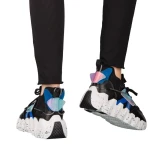 Pantofi sport dama negri din piele ecologica si material textil Gingero