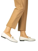 Mocasini dama albi din piele ecologica Namari