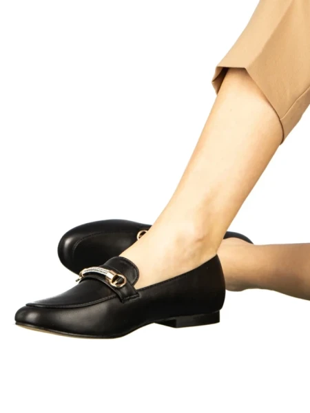 Mocasini dama negri din piele ecologica Namari