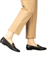 Mocasini dama negri din piele ecologica Namari