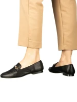 Mocasini dama negri din piele ecologica Namari