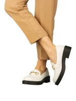 Mocasini dama albi din piele ecologica Surta