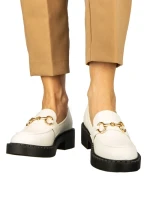 Mocasini dama albi din piele ecologica Surta