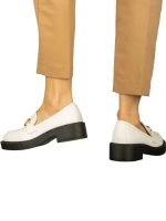 Mocasini dama albi din piele ecologica Surta