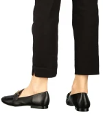 Mocasini dama negri din piele ecologica Hucci