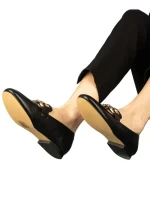 Mocasini dama negri din piele ecologica Hucci