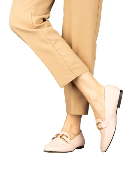 Mocasini dama roz din piele ecologica Hucci