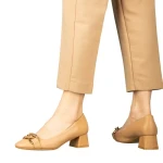 Pantofi dama cu toc camel din piele ecologica Sansiro