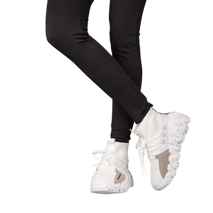 Pantofi sport dama albi din material textil Meil