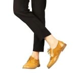 Pantofi dama casual fara toc din piele ecologica camel Bergo
