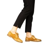 Pantofi dama casual fara toc din piele ecologica camel Bergo