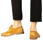 Pantofi dama casual fara toc din piele ecologica camel Bergo