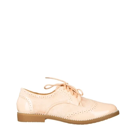 Pantofi dama casual fara toc din piele ecologica roz Bergo